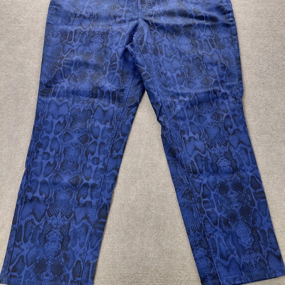 Lane Bryant Size 22 Skinny Jeans Snake Print Purple Black Stretch Pants 42x29.5 - Picture 6 of 12